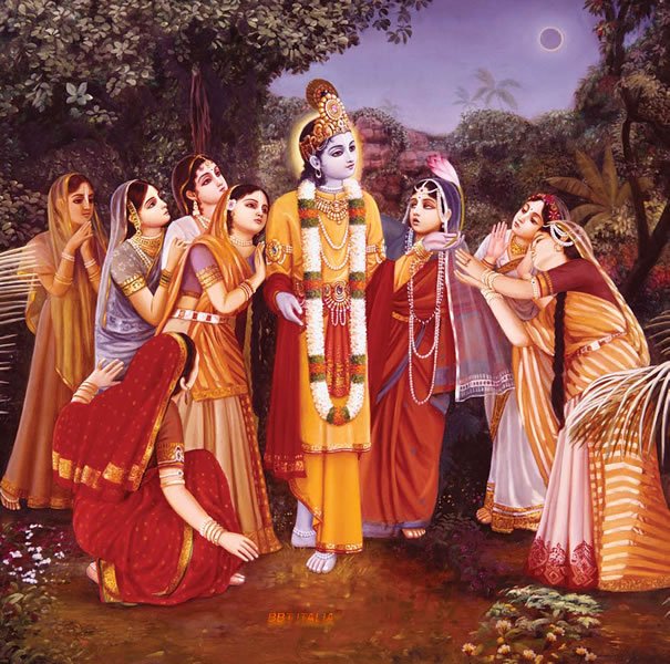 Le pastorelle di Vrindavana manifestano il più profondo attaccamento a Krishna e la loro vita ruota solo intorno a Lui.